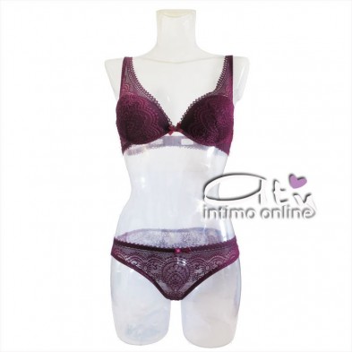 Completino intimo in pizzo con bralette Pura P0519C