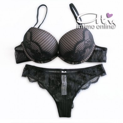 Completino gessato push up +2 taglie Ricercato Stiloso Lormar