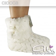 Pantofole boot paillette Panna Ciocca 825/2A