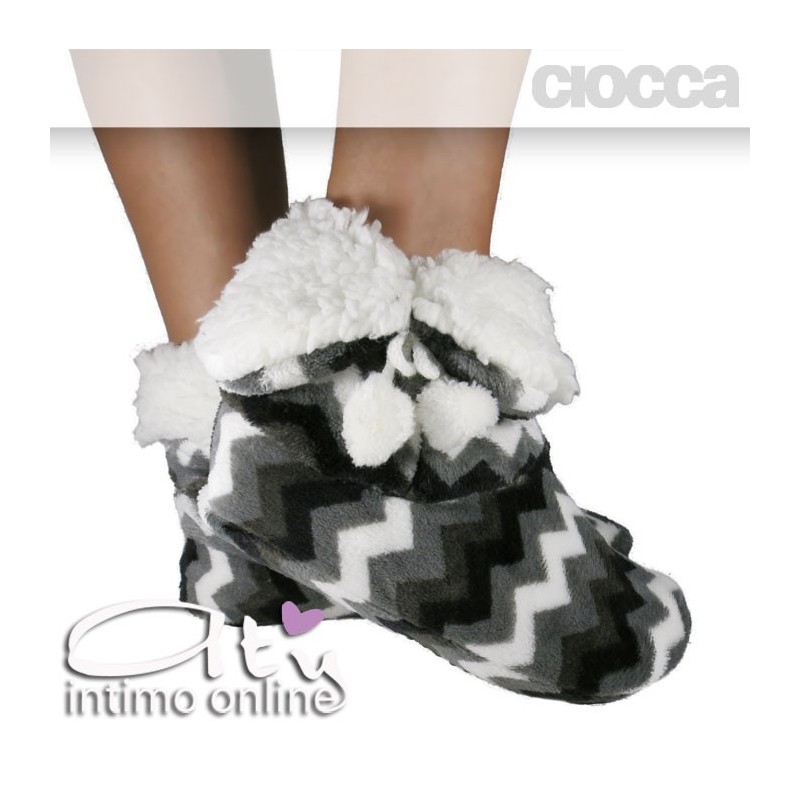 Pantofole boot divergenti con risvolto Ciocca 820/2A