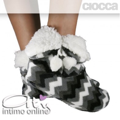 Pantofole boot divergenti con risvolto Ciocca 820/2A