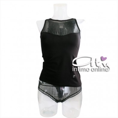 Completino top + brasiliana trasparente lurex Pierre Cardin 9426