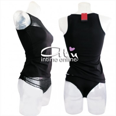Completino top + brasiliana trasparente lurex Pierre Cardin 9426