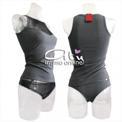 Completino top + brasiliana trasparente lurex Pierre Cardin 9426