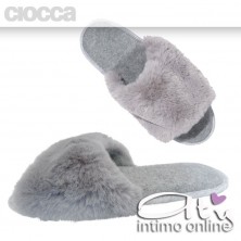 Ciabatte invernali peluche grigie Ciocca 815/2A