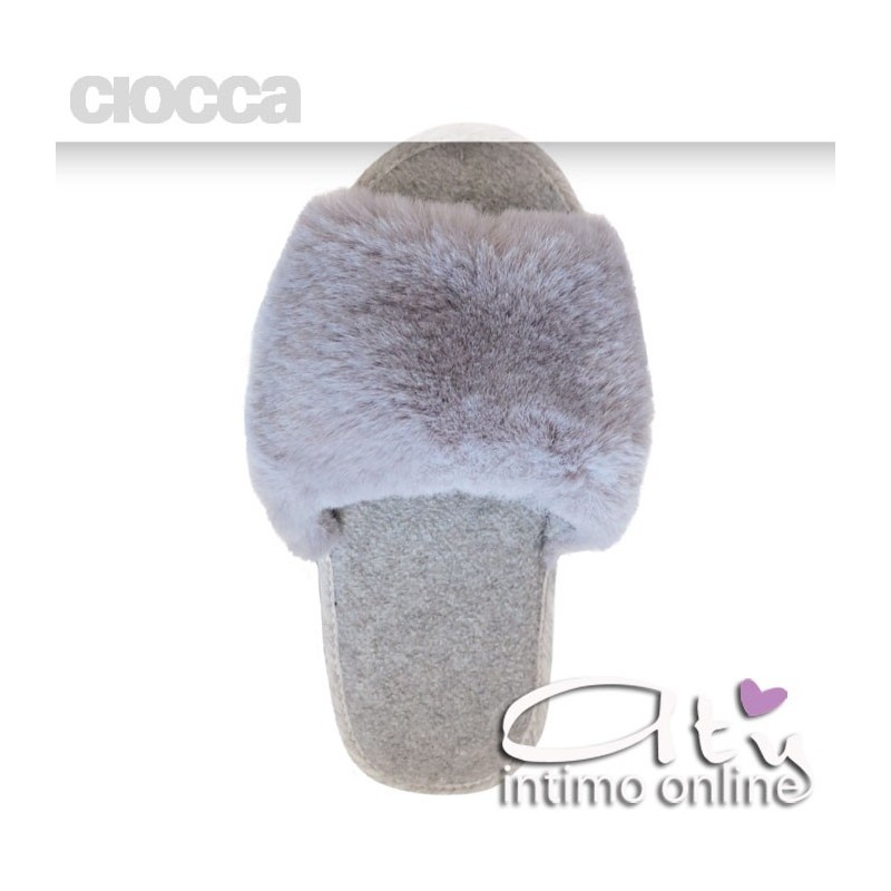Ciabatte invernali peluche grigie Ciocca 815/2A