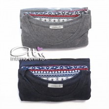 Jadea Pigiama snow 5081 blu e grigio melange