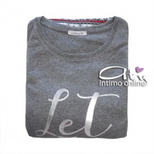 Jadea Pigiama snow 5081 blu e grigio melange