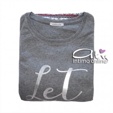 Jadea Pigiama snow 5081 blu e grigio melange