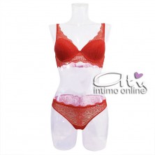 Completino lingerie in pizzo rosso Infiore Joy