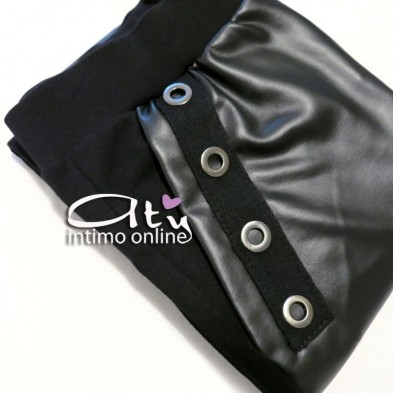 Jadea leggings caldo cotone e simil pelle 4886