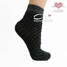 Calzini donna corti rete lurex neri Coveri