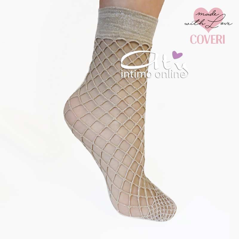 Calzini donna corti rete lurex nude Coveri