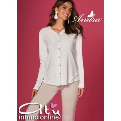 Andra Dreamwear pigiama aperto acquamarina 8286