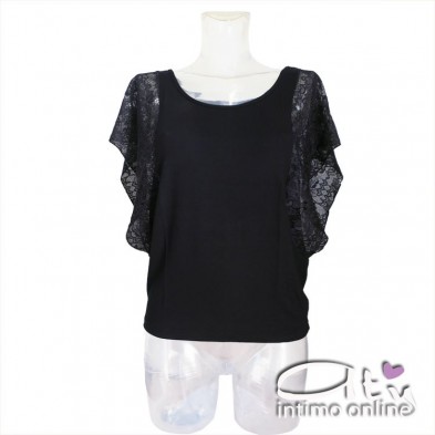 Antonella maglietta manica con balza di pizzo 63252