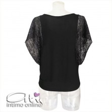 Antonella maglietta manica con balza di pizzo 63252