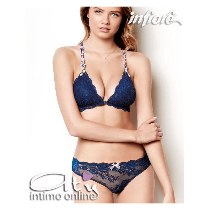 Infiore Completino bralette in pizzo blu Perfume PER4722
