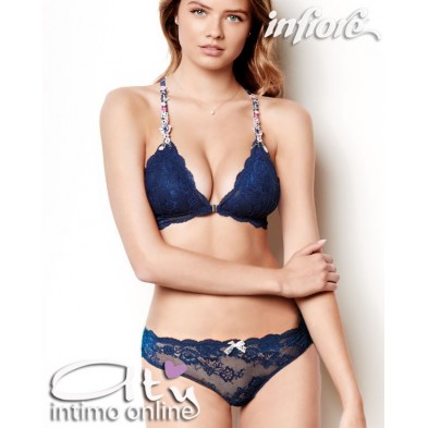 Infiore Completino bralette in pizzo blu Perfume PER4722