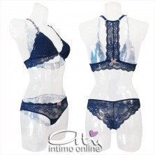 Infiore Completino bralette in pizzo blu Perfume PER4722