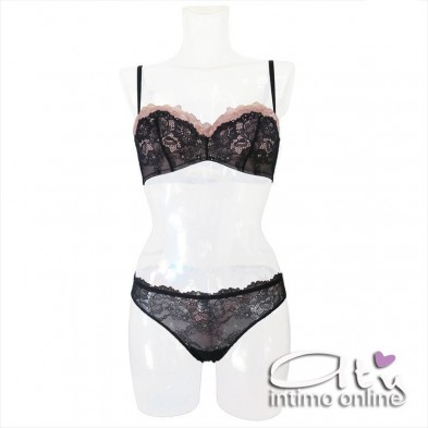 Lormar completino Altamoda in pizzo reggiseno a fascia +1/2 taglia ALT904P