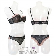 Lormar completino Altamoda in pizzo reggiseno a fascia +1/2 taglia ALT904P