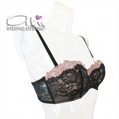 Lormar completino Altamoda in pizzo reggiseno a fascia +1/2 taglia ALT904P