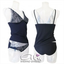 Completino top e slip blu CD736 RossoPorpora