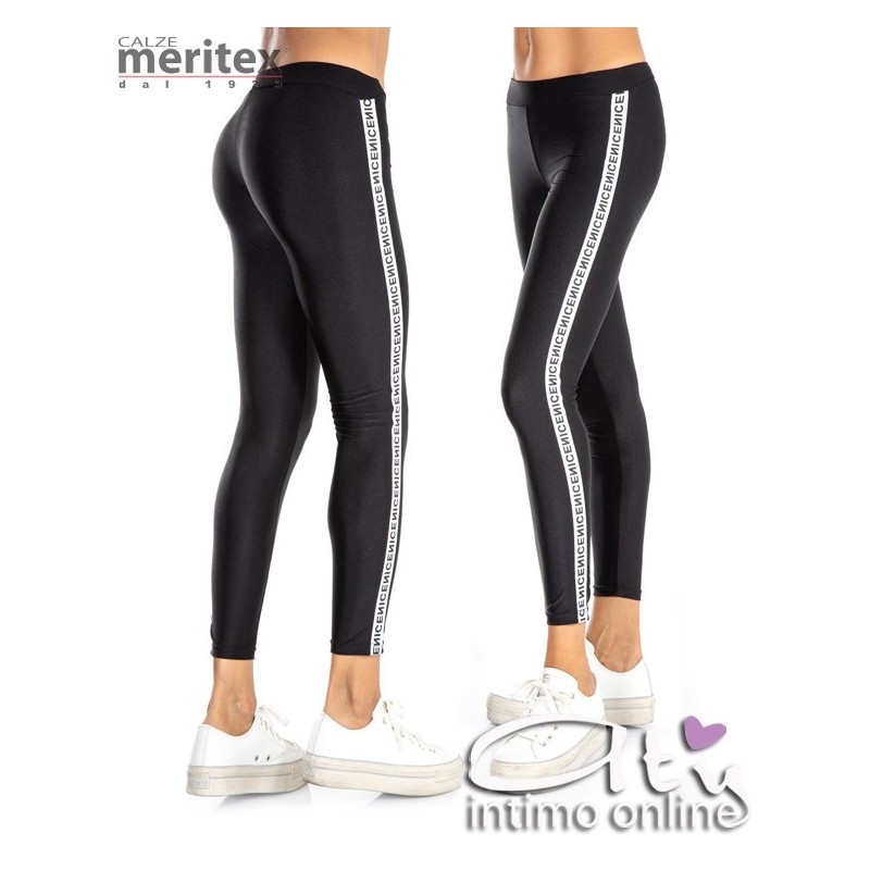 Meritex Leggings fitness con righe e fascia 5841