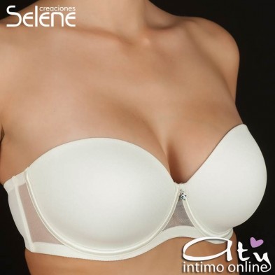 Reggiseno balconette a fascia Selene Esmeralda Coppa C avorio marfil