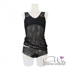 Lingerie set con top tulle + boxerino sexy Pierre Cardin 1035