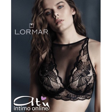Lormar completino pizzo e tulle con Top taglio Bralette SOC0025