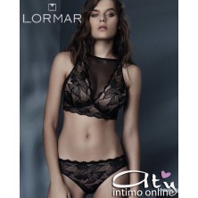 Lormar completino pizzo e tulle con Top taglio Bralette SOC0025