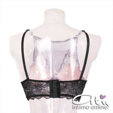 Lormar completino pizzo e tulle con Top taglio Bralette SOC0025