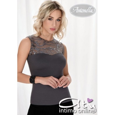 Antonella maglia paillettes senza maniche 64054
