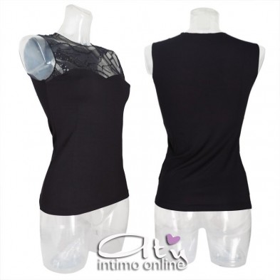Antonella maglia paillettes senza maniche 64054