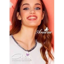 Andra Dreamwear pigiama donna caldo cotone velluto leopardato 8367