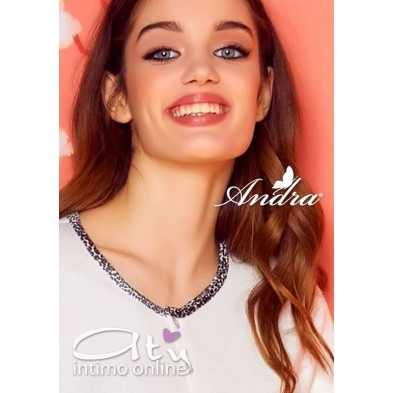 Andra Dreamwear pigiama donna caldo cotone velluto leopardato 8367