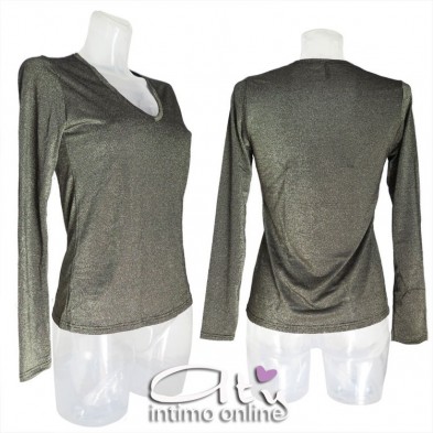 Maglietta donna prestige MagicDream 7771 in lurex Oro e Argento