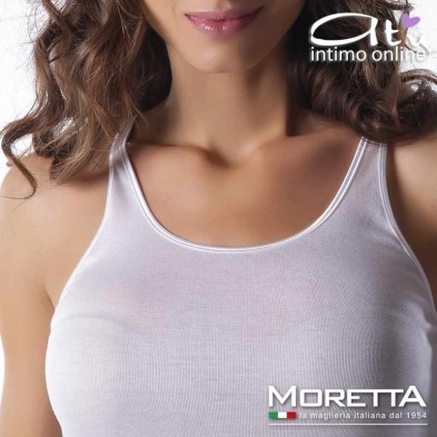 Canottiera intima da donna a spallino sottile Moretta 322 Filo di Scozia