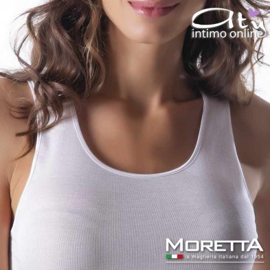 Canottiera intima femminile Moretta 393 cotone filoscozia spalla larga