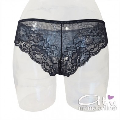 Completino intimo RossoPorpora pizzo e lurex nero e cielo CD770