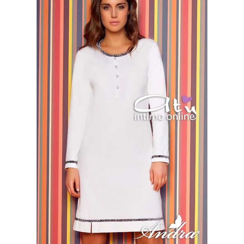 Camicia da notte caldo cotone Andra Dreamwear velluto leopardato 8364