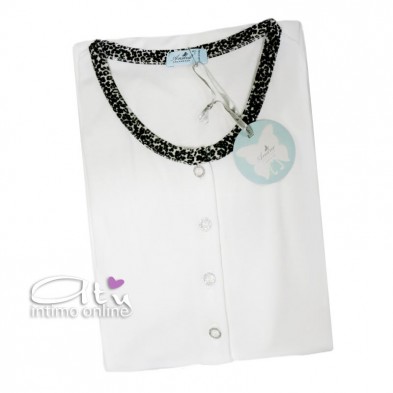 Camicia da notte caldo cotone Andra Dreamwear velluto leopardato 8364