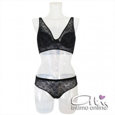 Completo lingerie Velvet 6616/6617 SièLei  con brasiliana