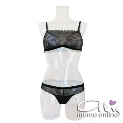 Bra top completo donna in pizzo geometrico Mathilde Infiore MAT 0112