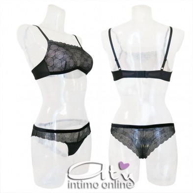 Bra top completo donna in pizzo geometrico Mathilde Infiore MAT 0112