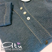 Camicia da notte invernale soft touch rigato Andra Dremawear 8358