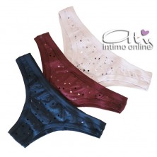 Lovelygirl slip brasiliano WI3497D in cotone con cuori Pack 3 pz