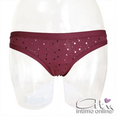 Lovelygirl slip brasiliano WI3497D in cotone con cuori Pack 3 pz