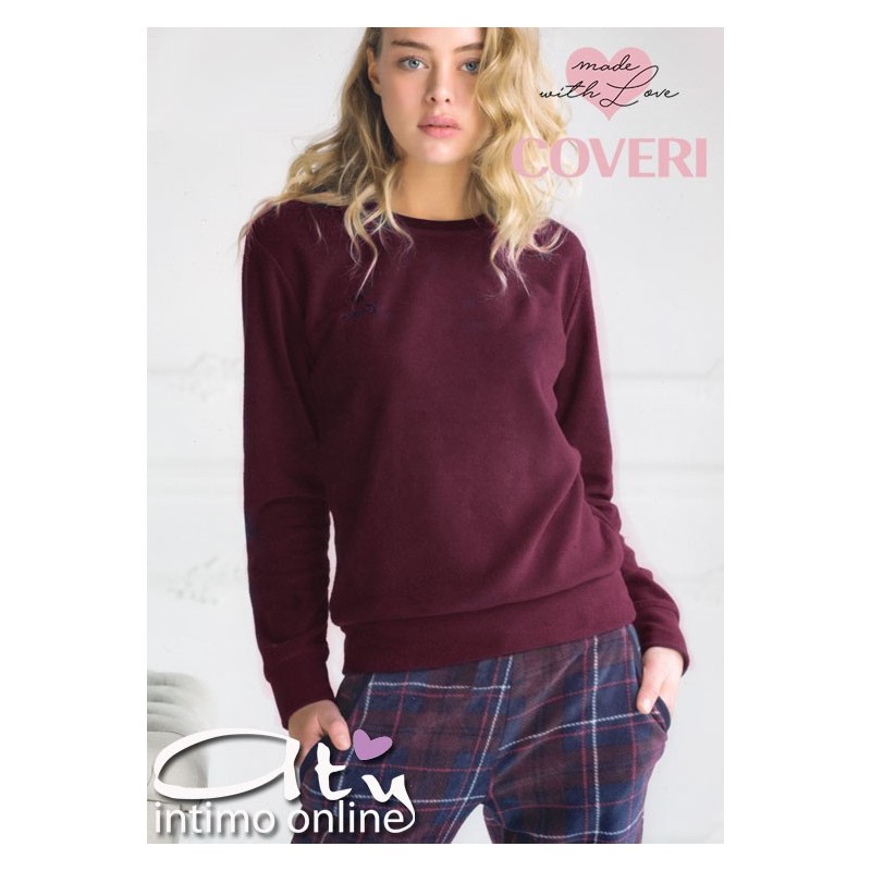 Pigiama  in micropile bordeaux Coveri homewear EP3079